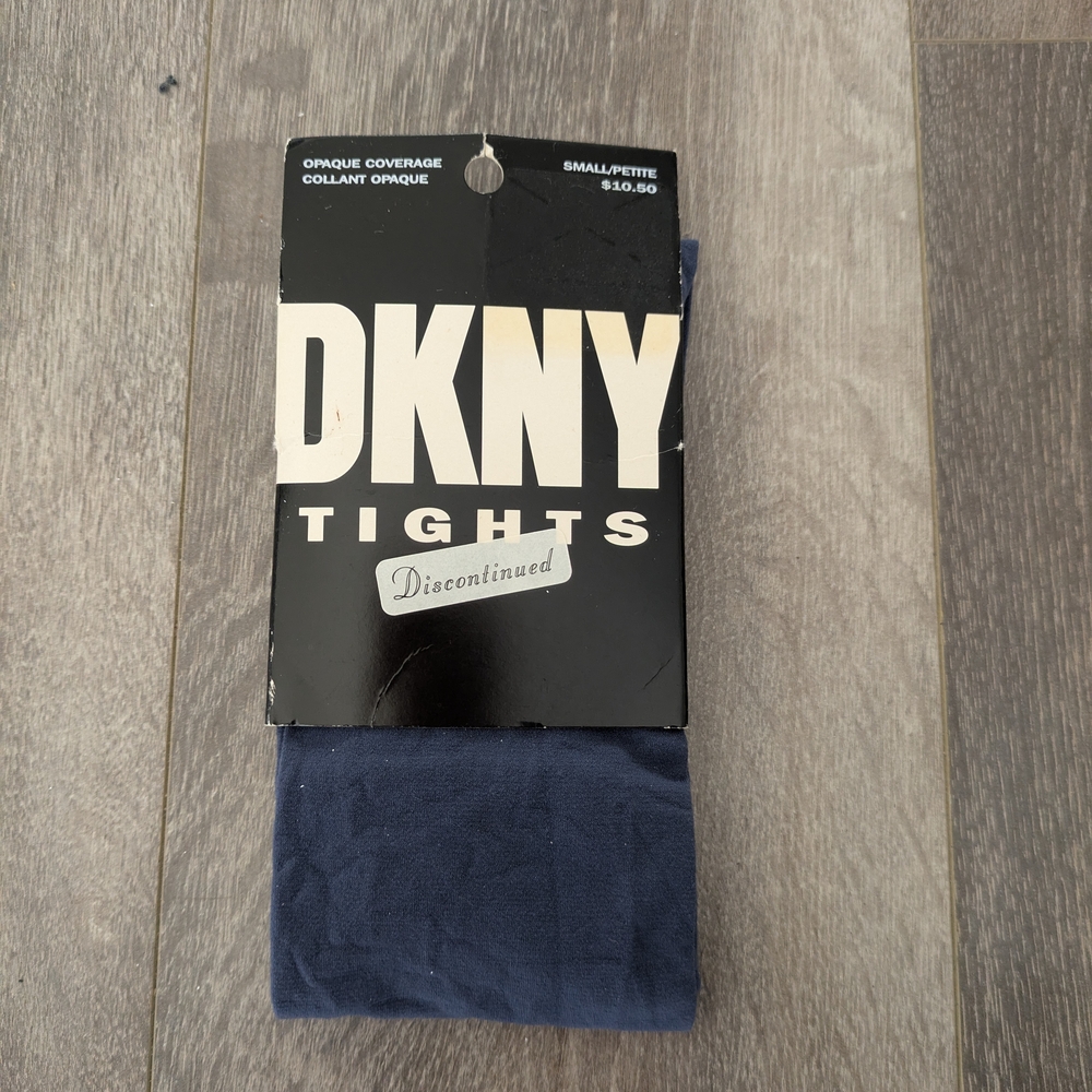 DKNY Woman's Navy Opaque Coverage Tights - Size Small Petite